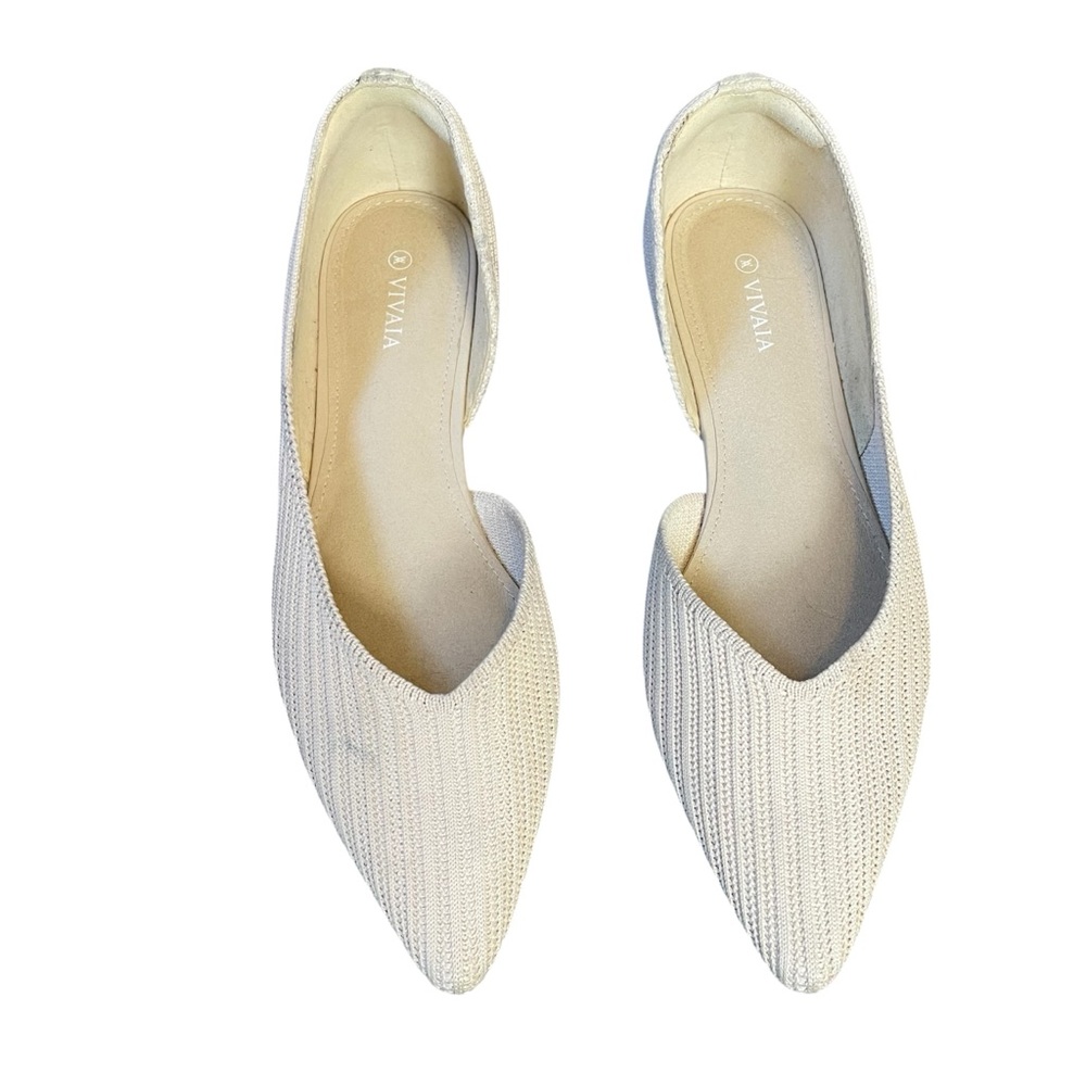 Vivaia Pointed-Toe D'Orsay Flats (Melia) Cream Ivory
